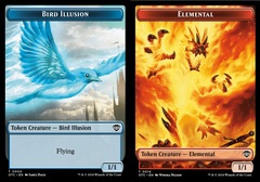 Bird Illusion (0004) // Elemental (0014) Double-sided Token