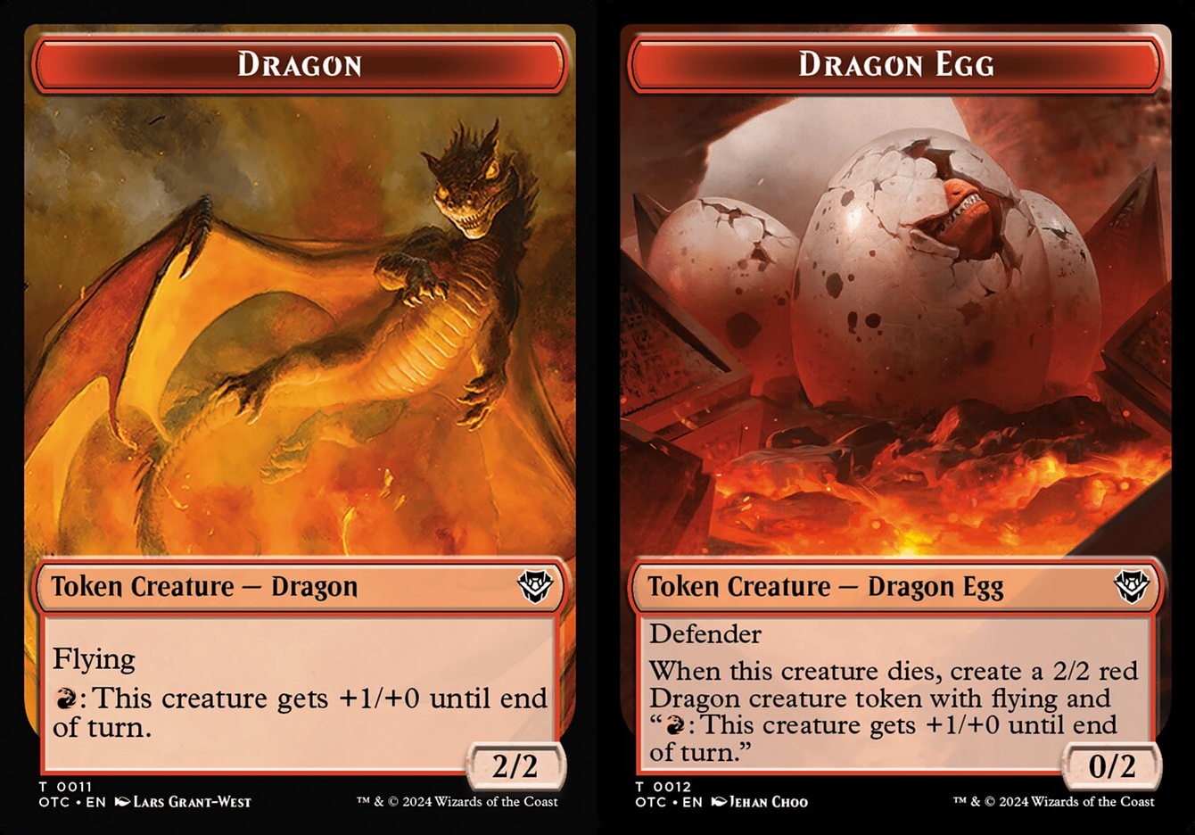 Dragon (0011) // Dragon Egg (0012) Double-sided Token