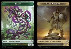 Plant (0019) // Sand Warrior (0023) Double-sided Token