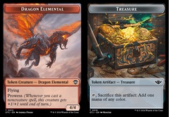 [DEPRECATED] (Duplicate) Dragon Elemetal (0013) // Treasure (0018) Double-sided Token - Foil