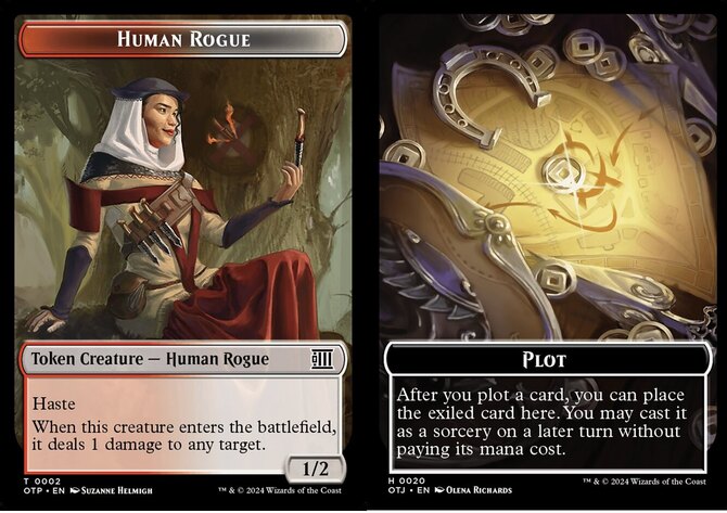 1x Human Rogue (2) // Plot (20) Token MTG Outlaws of Thunder Junction:  Breaking | eBay