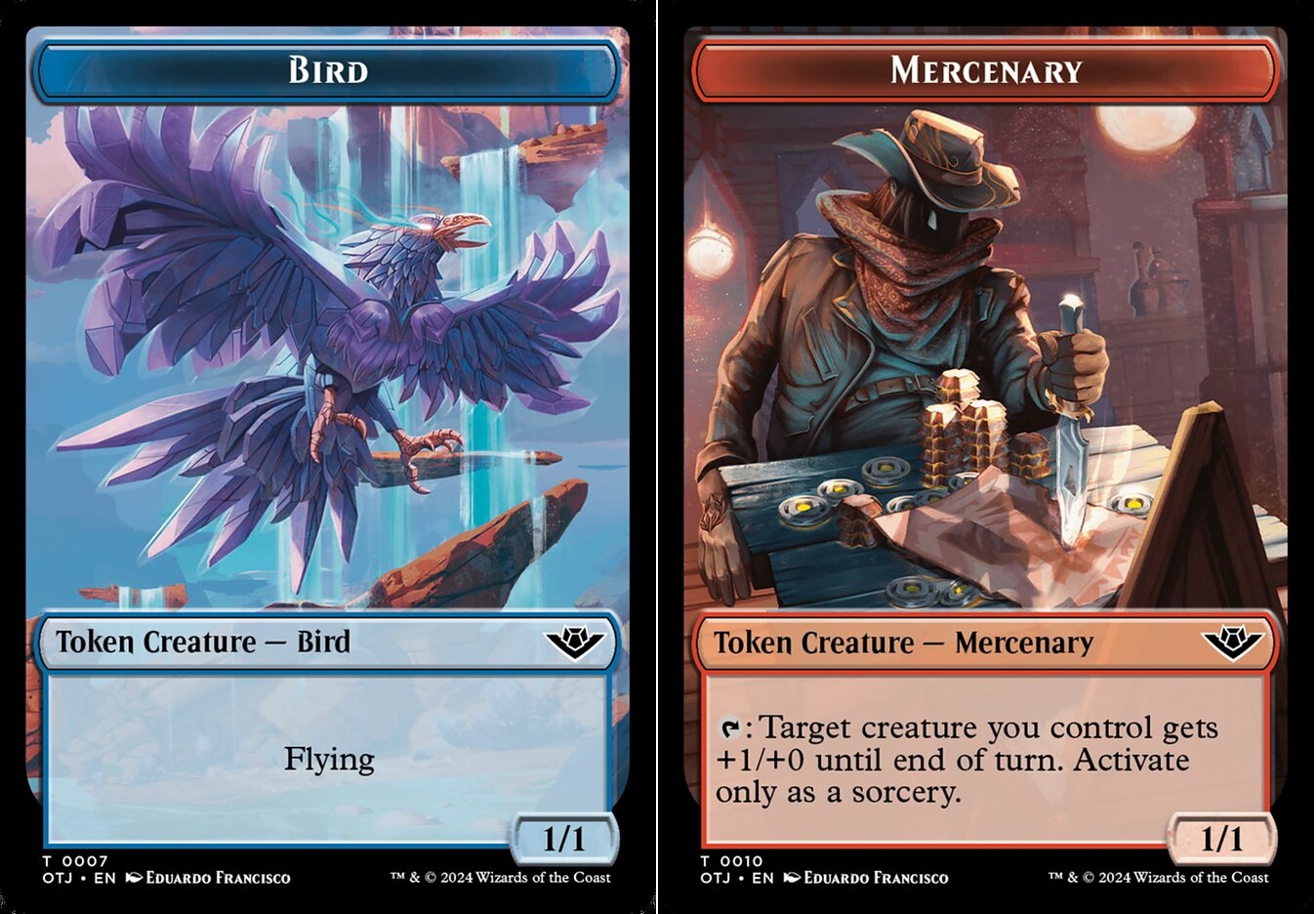 Bird (0007) // Mercenary (0010) Double-Sided Token - Foil