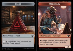 Blood (0002) // Mercenary (0010) Double-Sided Token - Foil