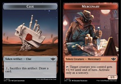 Clue (0016) // Mercenary (0010) Double-Sided Token - Foil