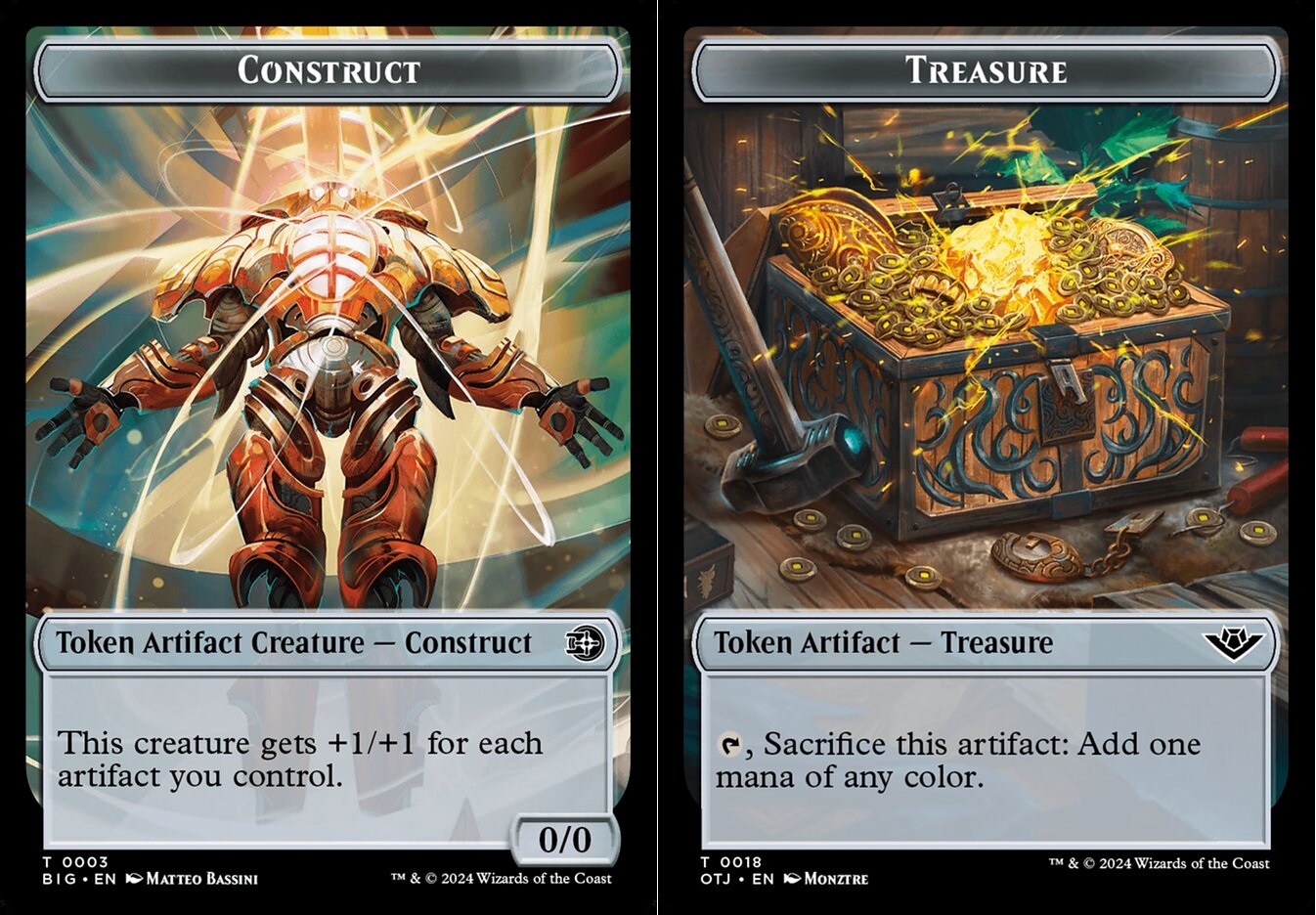 Construct (0003) // Treasure (0018) Double-Sided Token - Foil