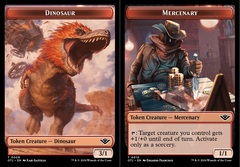 Dinosaur (0009) // Mercenary (0010) Double-Sided Token - Foil