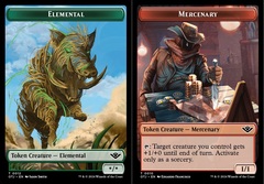 Elemental (0012) // Mercenary (0010) Double-Sided Token - Foil