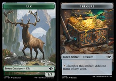 Elk (0013) // Treasure (0018) Double-Sided Token - Foil