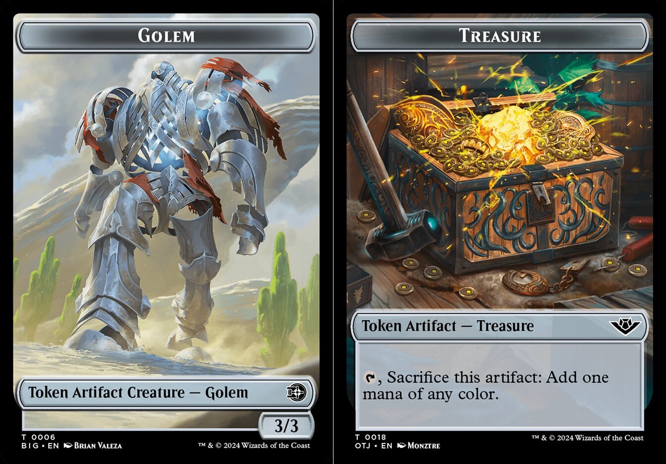 Golem Token // Treasure Token - Foil