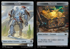 Golem (0006) // Treasure (0018) Double-Sided Token - Foil