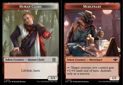 Human Cleric (0001) // Mercenary (0010) Double-Sided Token - Foil