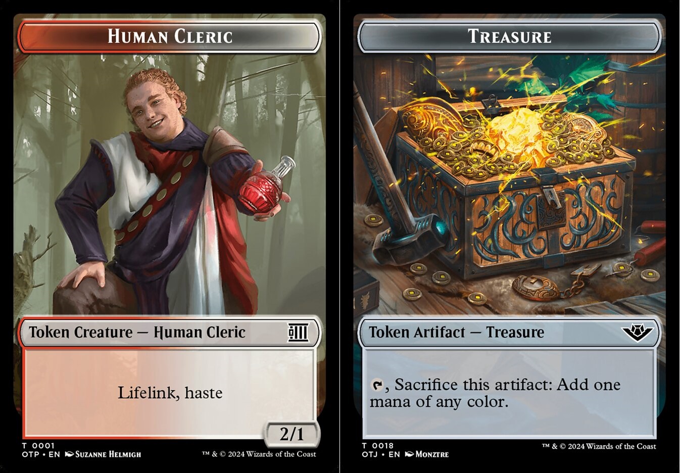 Human Cleric (1) // Treasure (18) Token - Foil