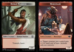 Human Warrior (0003) // Mercenary (0010) Double-Sided Token - Foil