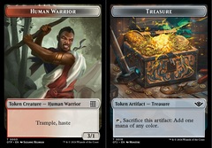 Human Warrior (0003) // Treasure (0018) Double-Sided Token - Foil