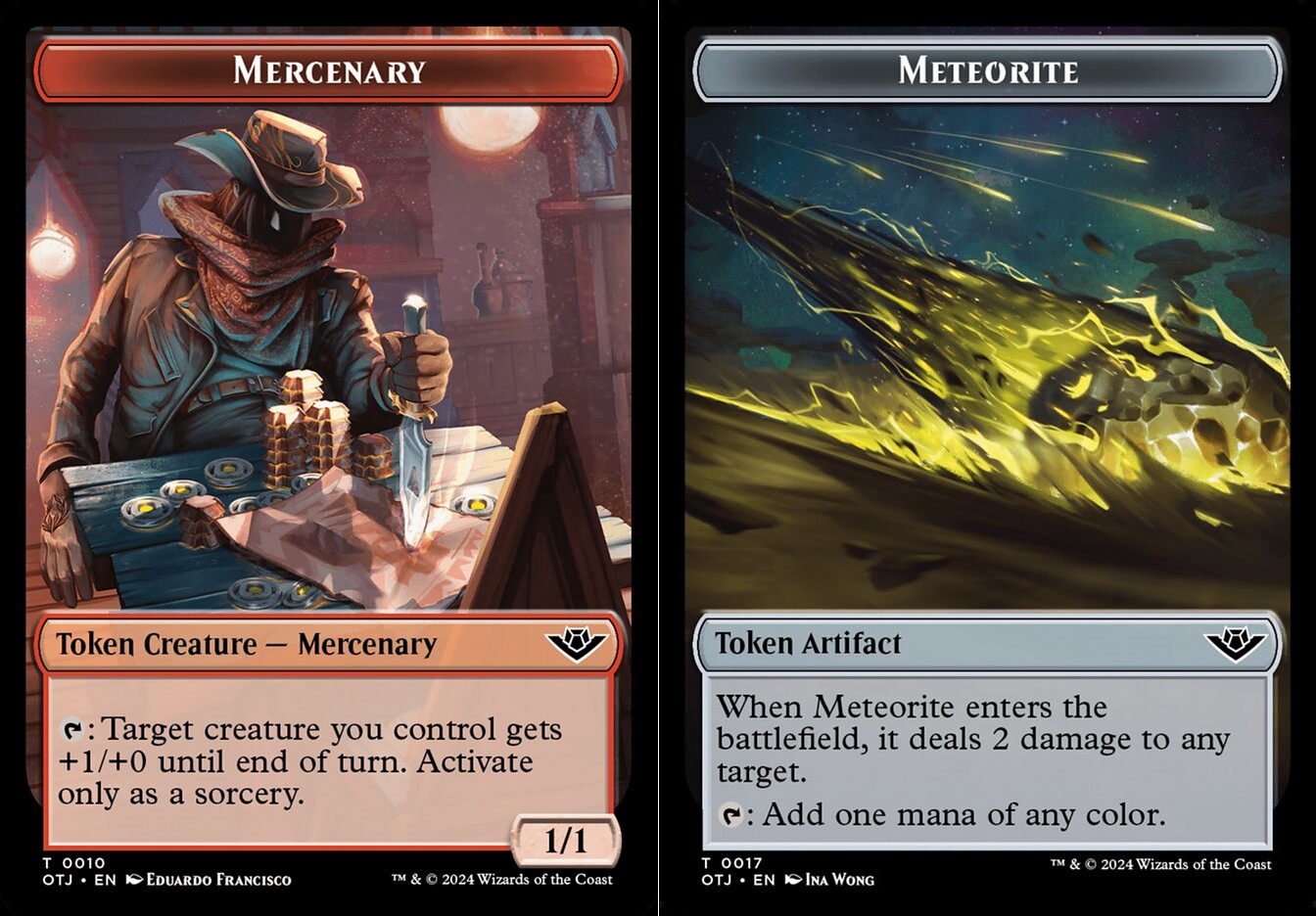 Mercenary (0010) // Meteorite (0017) Double-Sided Token - Foil