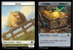 Sheep (0004) // Treasure (0018) Double-Sided Token - Foil