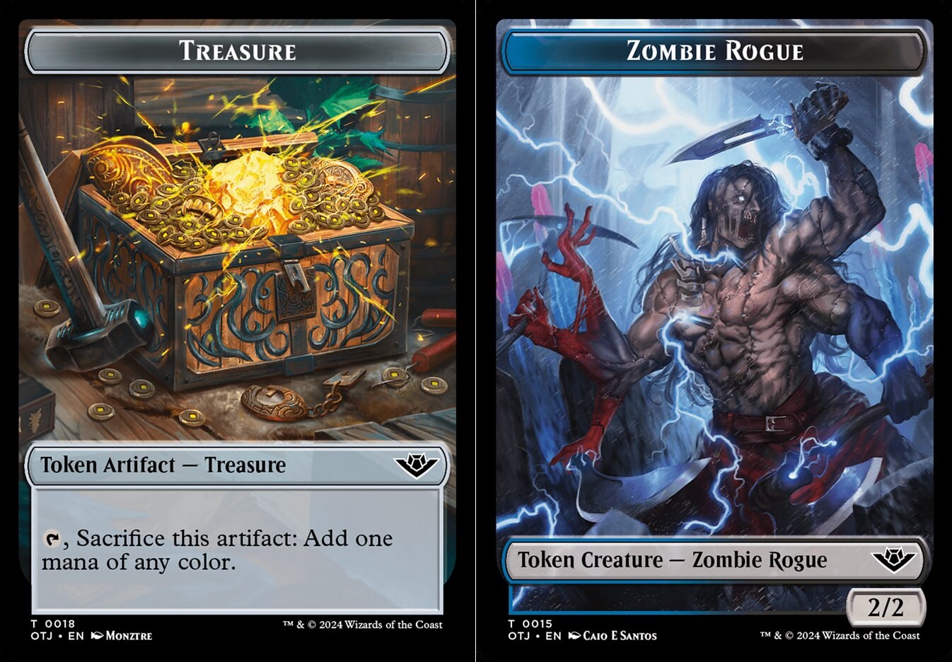 Treasure (0018) // Zombie Rogue (0015) Double-Sided Token - Foil