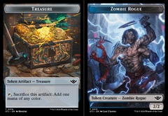 Treasure (0018) // Zombie Rogue (0015) Double-Sided Token - Foil