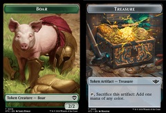 Boar (0016) // Treasure (0018) Double-sided Token - Foil