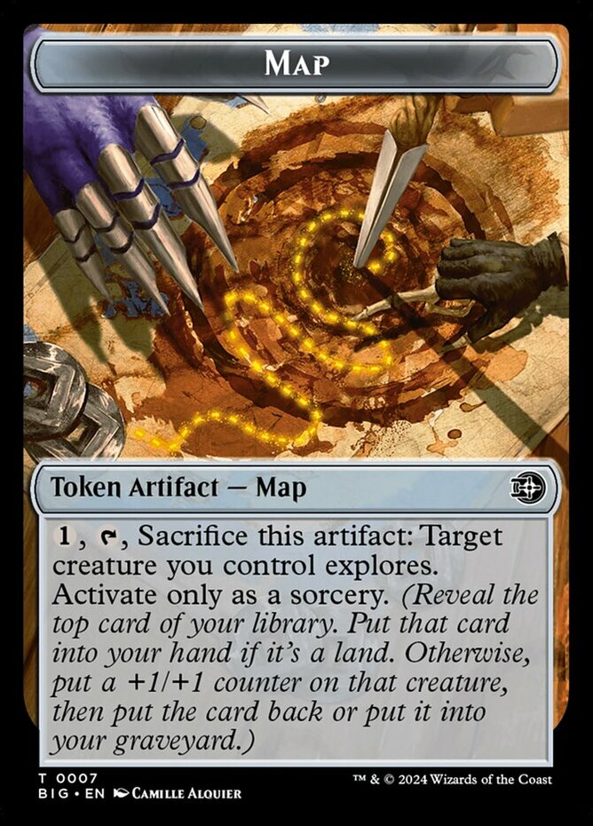 big score cards mtg 1x Map Token (7) MTG Outlaws of Thunder Junction: The Big Score NM Magic  Regular