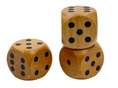 30mm Wood Dice Natural/black