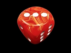 30mm Wood Dice Natural/blackVortex Orange/white 30mm d6 dice w/pips