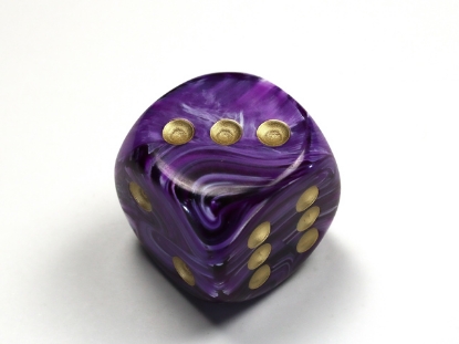 Vortex Purple/gold 30mm d6 dice w/pips