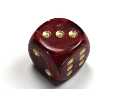 Vortex Burgundy/gold 30mm d6 dice w/pips