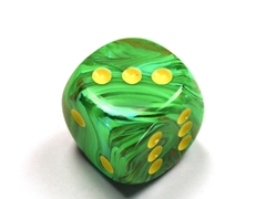 Vortex Slime/yellow 30mm d6 dice w/pips