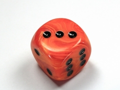 Vortex Orange/black 30mm d6 dice w/pips