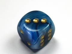 Phantom Teal/gold 30mm d6 dice w/pips