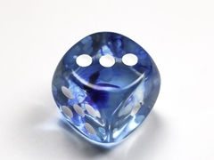 Nebula Dark Blue/white 30mm d6 dice w/pips