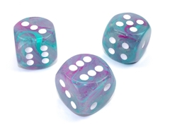 Nebula Wisteria/white Luminary 30mm d6 dice w/pips