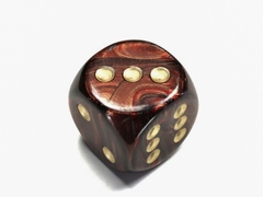 Scarab Blue Blood/gold 30mm d6 dice w/pips