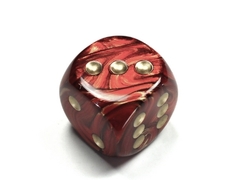 Scarab Scarlet/gold 30mm d6 dice w/pips