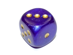 Borealis Royal Purple/gold Luminary 30mm d6 dice w/pips