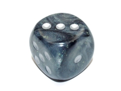 Borealis Light Smoke/silver Luminary 30mm d6 dice w/pips