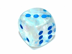 Borealis Icicle/light blue Luminary 30mm d6 dice w/pips