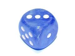 Borealis Sky Blue/white Luminary 30mm d6 dice w/pips