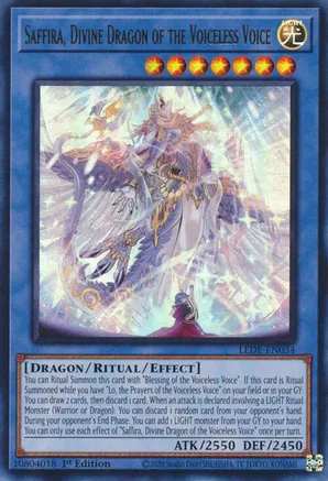 Saffira, Divine Dragon of the Voiceless Voice - LEDE-EN034 - Ultra Rare - 1st Edition