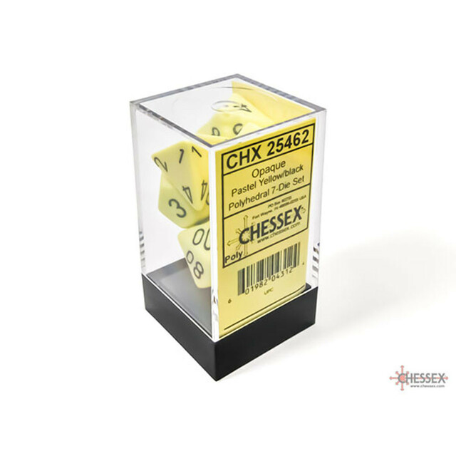 Chessex 7-Die Set (25462) - Pastel Yellow/Black