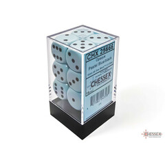 Chessex 16mm d6 Dice Set: Opaque - Pastel Blue/Black (12)