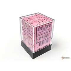 Chessex 12mm d6 Dice Set: Opaque - Pastel Pink/Black - CHX 25864 (36)