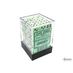 Chessex 12mm d6 Dice Set: Opaque - Pastel Green/Black (36)