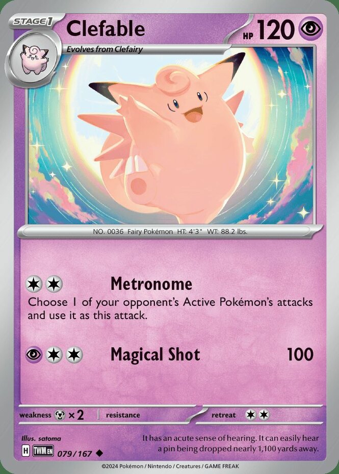 x4 Clefable - 079/167 - Uncommon - Reverse Holo Pokemon SV06