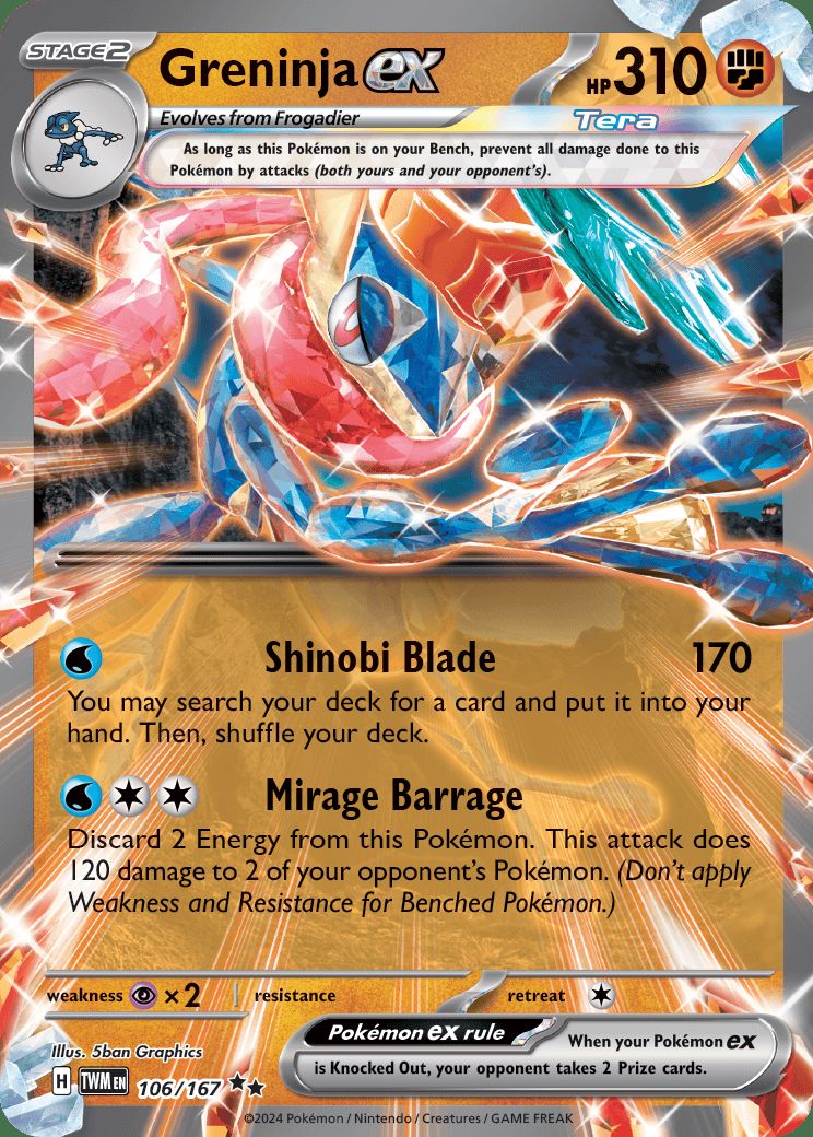 Greninja ex - 106/167 - Double Rare