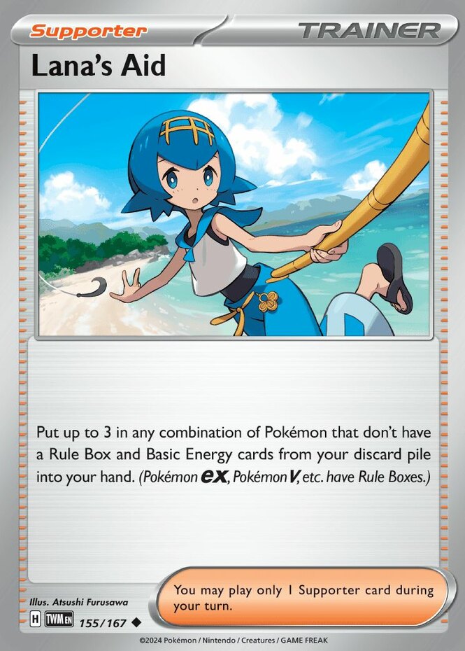 x4 Lana's Aid - 155/167 - Uncommon Pokemon SV06 Twilight