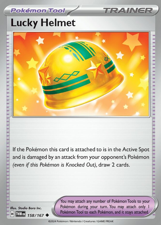 x4 Lucky Helmet - 158/167 - Uncommon Pokemon SV06 Twilight