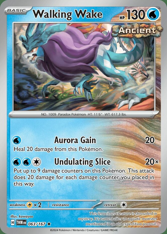 x1 Walking Wake - 063/167 - Rare - Reverse Holo Pokemon SV06