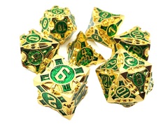 Old School 7-Die Metal Gnome Forged Set - Gold w/ Green